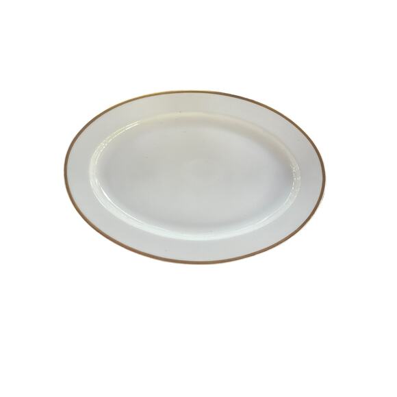 Turin Heavy Ironstone 18” Platter with Gold Trim Bavaria antique